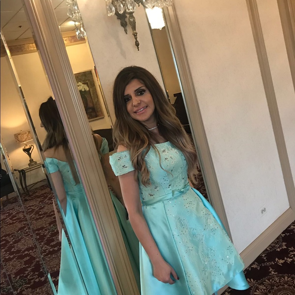 Blue wedding guest dress